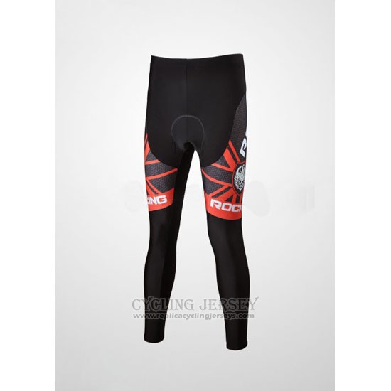 2010 Cycling Jersey Rock Racing Black and Red Long Sleeve and Bib Tight